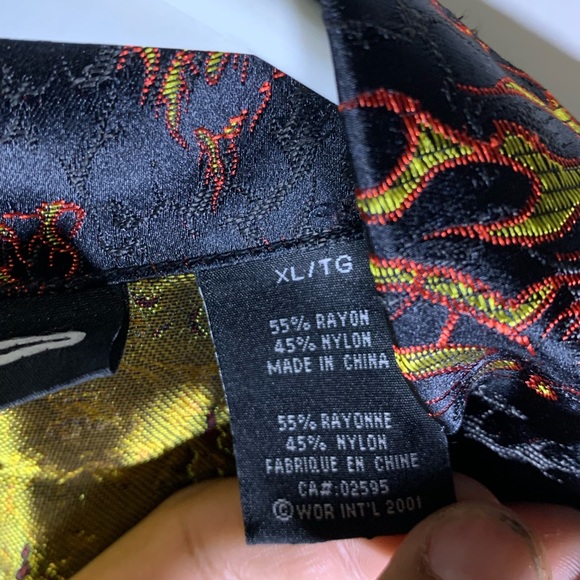 Y2K silk all over print button down shirt - Picture 5 of 7